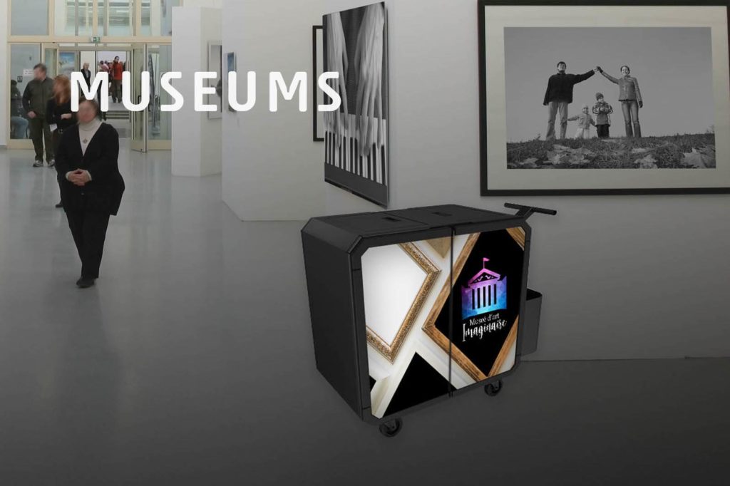 Netsmart professionnal cleaning trolley for museums